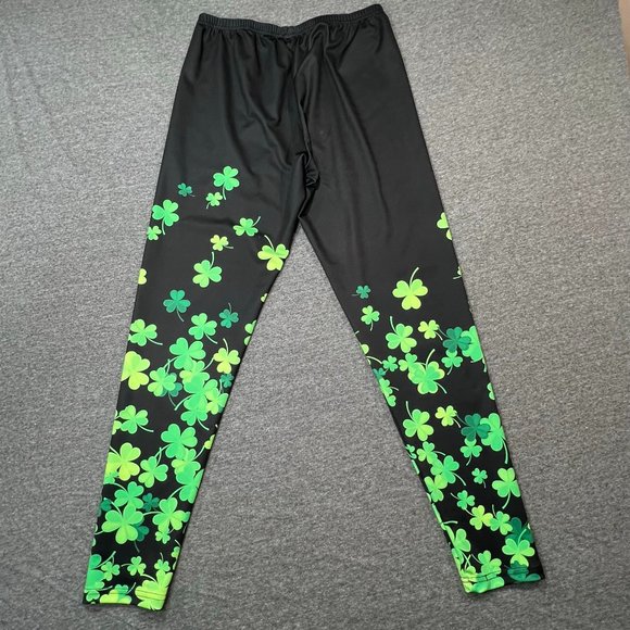 Like New "CowCow" Irish St Patrick’s Day Gradient Shamrock Leggings XL - Picture 2 of 9
